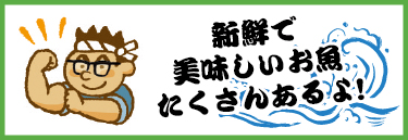 新鮮でおいしいお魚たくさんあるよ！